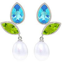 Gemstone Petal Drop Earrings 16.6ctw in 9ct White Gold