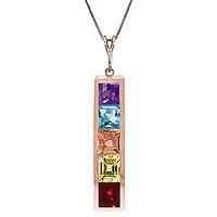 gemstone channel set pendant necklace 225ctw in 9ct rose gold