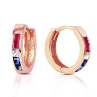 Gemstone Huggie Earrings 1.28ctw in 9ct Rose Gold