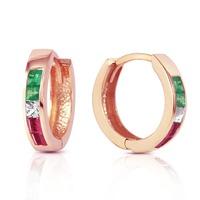 Gemstone Huggie Earrings 1.28ctw in 9ct Rose Gold