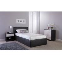 GFW Side Lift Ottoman Bed, Single, Faux Leather - White