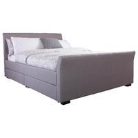 GFW Hannover Upholstered Bed Frame in Silver Double 4 Drawers