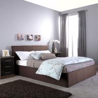 GFW Ascot Upholstered Ottoman Bed Kingsize Brown