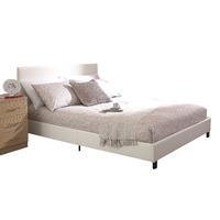 gfw faux leather bed in a box small double white