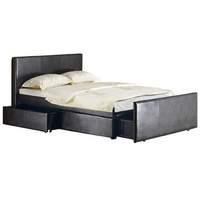 GFW Colorado Faux Leather 3 Drawer Bed Double Brown