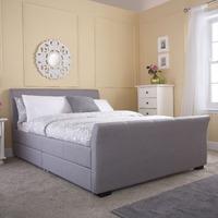 GFW Hannover Upholstered Bed Frame in Silver Kingsize 4 Drawers