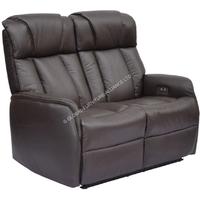 GFA Sorrento 2 Seater Espresso Leather Recliner Sofa