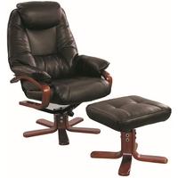 GFA Macau Chocolate Bonded Leather Swivel Recliner Chair