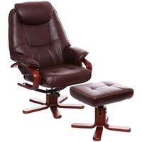 GFA Macau Nut Brown Bonded Leather Swivel Recliner Chair