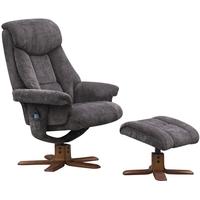 GFA Exmouth Charcoal Fabric Massage Swivel Recliner Chair