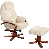 GFA Hong Kong Beige Fabric Swivel Recliner Chair