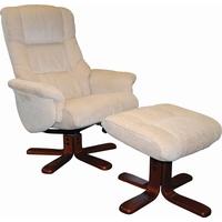 GFA Shangri La Beige Fabric Swivel Recliner Chair