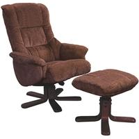 GFA Shangri La Chocolate Fabric Swivel Recliner Chair