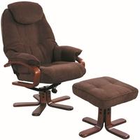 GFA Hong Kong Chocolate Fabric Swivel Recliner Chair