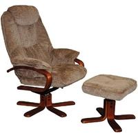 GFA Hong Kong Mink Fabric Swivel Recliner Chair