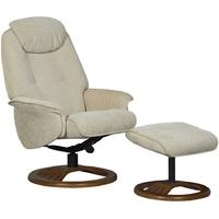 GFA Oslo Beige Fabric Swivel Recliner Chair