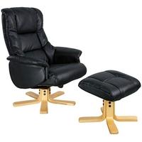 GFA Shanghai Black Bonded Leather Swivel Recliner Chair
