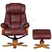 GFA Cologne Chestnut Leather Swivel Recliner Chair