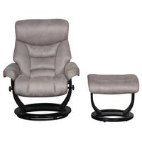 GFA Senator Grey Faux Suede Fabric Swivel Recliner Chair