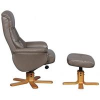 GFA Shanghai Truffle Bonded Leather Swivel Recliner Chair