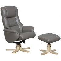 GFA Shanghai Grey Bonded Leather Swivel Recliner Chair