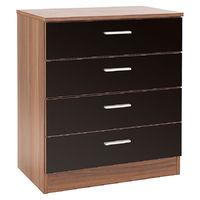 gfw ottawa black and walnut 4 drawer chest