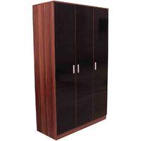 gfw ottawa black and walnut 3 door wardrobe