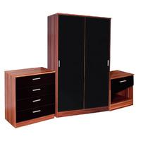 gfw ottawa black and walnut sliding wardrobe 4 drawer chest and 1 draw ...