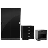 gfw ottawa 2 door sliding wardrobe 3 plus 3 drawer chest and bedside s ...