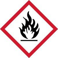 GHS Flammable Symbol Label - SAV (100 x 100mm)