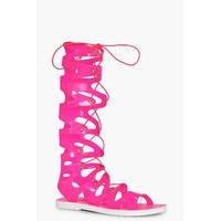 Ghillie Jelly Gladiator Knee High Sandal - pink