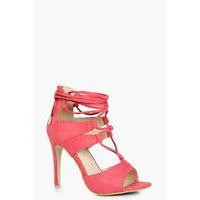 Ghillie Lace Up Heels - coral