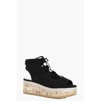 Ghillie Lace Up Flatform Wedge - black