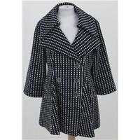 Gharani Strok, size 12 navy & white stitch detail coat