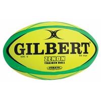 Gilbert Men\'s Zenon Training Rugby Ball - Fluoro, Size 4