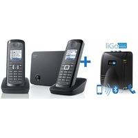Gigaset E495 Twin Robust Dect Phone with Bluewave Link To Mobile Hub