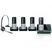 Gigaset S810A Quad DECT Phone with Plantronics M175 Corded Headset