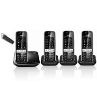 Gigaset S820A Quad Hybrid DECT Phone with M25 Headset
