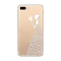 girl pattern ultra thin transparent playing with apple logo case back  ...