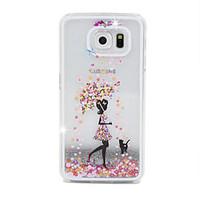 Girl Flow Sand PC Material Cell Phone Case for Samsung Galaxy S6/S6 edge