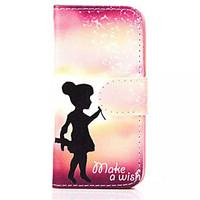 girl pattern pu leather phone case for iphone 5c