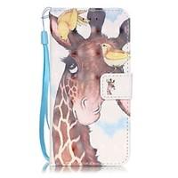 Giraffe Pattern Perspective Shiny Glare Material PU Leather Card Holder for iPhone 7 7 Plus 6s 6 Plus SE 5s 5