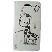 giraffe painted pu phone case for huawei p8 litep8p7y550y530g6