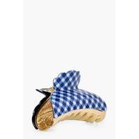 gingham hair clip blue