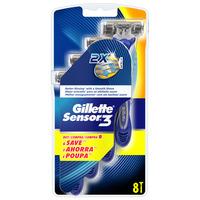 gillette sensor 3 disposable razors 8pk