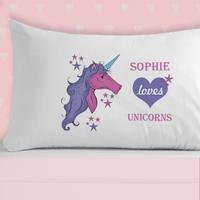 Girls Love Unicorns Pillowcase