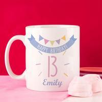 Girls 13th Birthday Bunting Mug