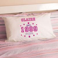 girls 16th birthday established year pillowcase