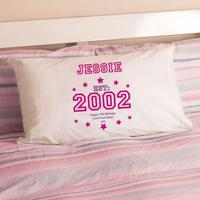 Girls 13th Birthday Established Year Pillowcase