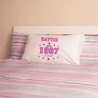 Girls 18th Birthday Established Year Pillowcase